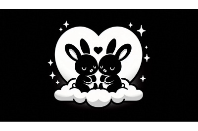 Bunnies Heart Cloud