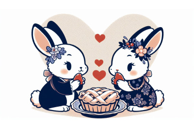 Bunnies Heart Pie