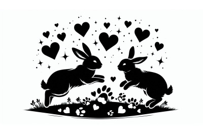 Bunnies Heart Prints