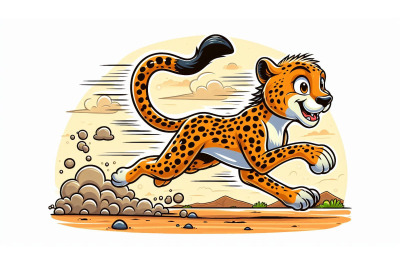 Cartoon Cheetah Running Vector