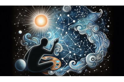 Chalk Art Creating Constellations