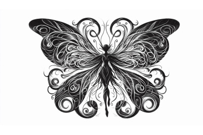 Charcoal Swirling Wings