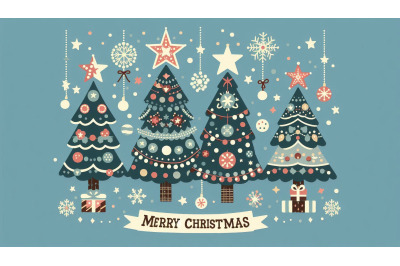 Charming Merry Christmas trees