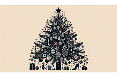 Chic holiday tree graphic style