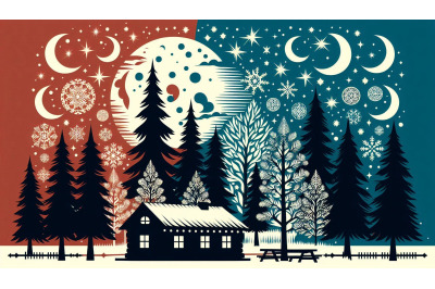 Classic pine tree holiday design