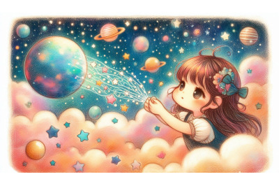 Crayon Girl Sending Dreams