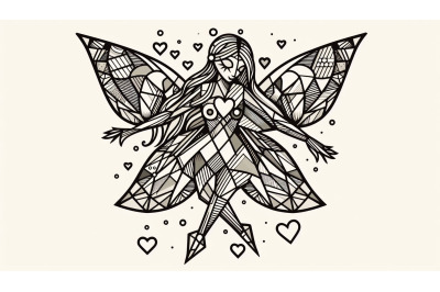 Cubist Geometric Hearts