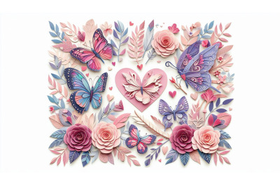 Cut Paper Romantic Butterflies