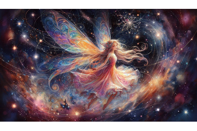 Digital Fairy Cosmic Sparkles