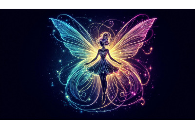 Digital Neon Fairy