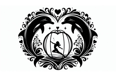 Dolphins Heart Hoop