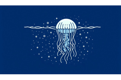 Drifting Blue Jellyfish