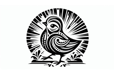 Easter chick in Art Deco style