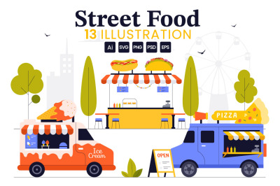 13 Street Food Festival Illustration