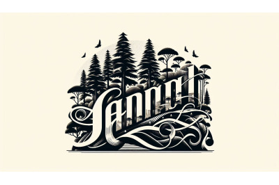 Elegant typography with trees
