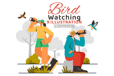 9 Bird Watching Activity Illustration