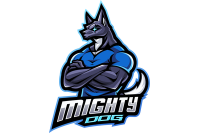 Mighty dog esport mascot logo design
