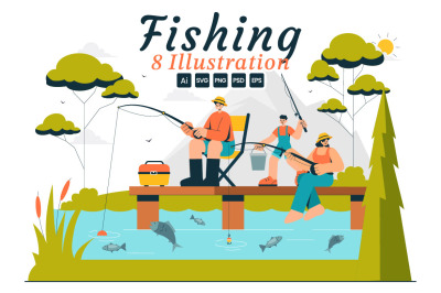 8  Fishing Adventure Illustration