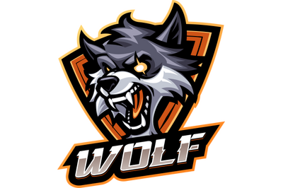 Wolf head esport mascot logo design
