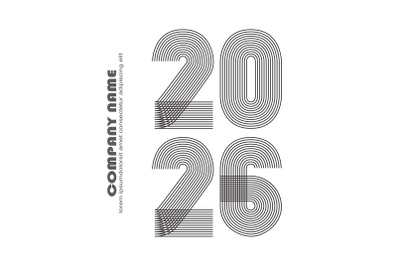 Modern minimal cover background with 2026 numbers in black thin lines