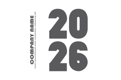 Modern minimal cover background with 2026 numbers in black lines