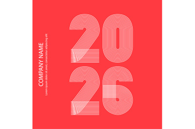 Modern minimal cover background with 2026 number on red
