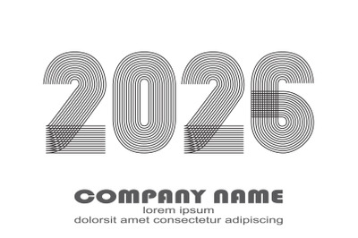 Modern minimal cover background with 2026 numbers in black thin lines