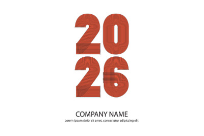 Modern minimal cover background with 2026 numbers in black red lines