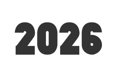 Modern minimal cover background with 2026 numbers in black lines isola
