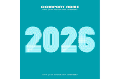 Modern minimal cover background with 2026 numbers on blue vector