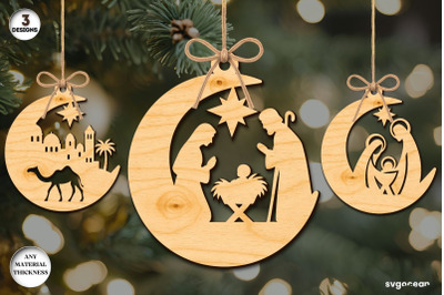Nativity Moon Ornament Bundle
