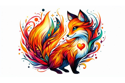 Fauvism Fox Heart Flames