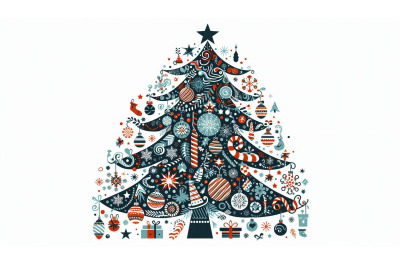 Festive Christmas tree vector art