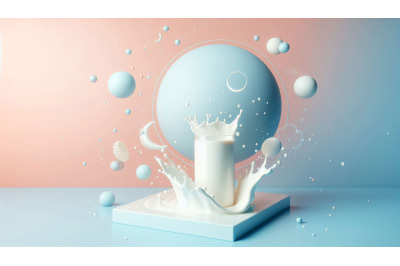 Floating Milk Splash Minimal