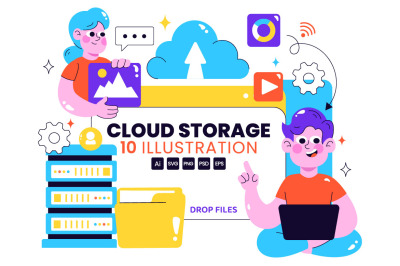 10 Cloud Storage Illustration
