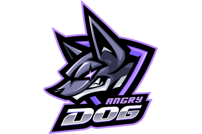 Angry dog esport mascot logo design