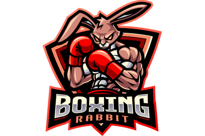 Boxing rabbit esport mascot logo design