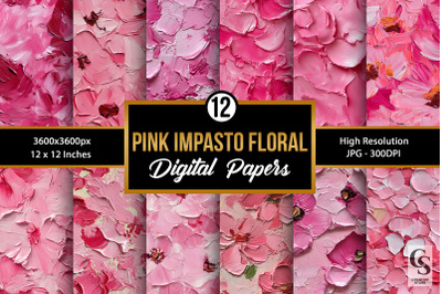 Pink Abstract Painted Flowers Seamless Pattern
