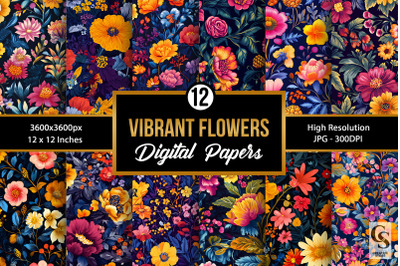 Vibrant Botanical Flowers Seamless Pattern