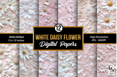 Soft 3D White Daisy Flowers Patterns