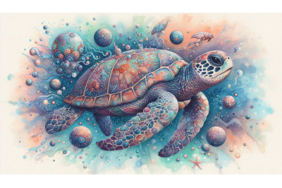 Surreal sea turtle