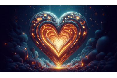 Heart Shaped Glowing Sculpture
