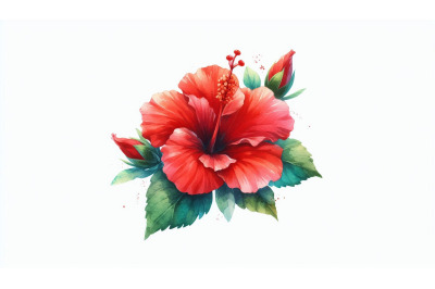 Hibiscus Bloom Watercolor