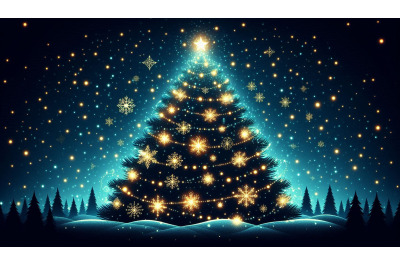 Holiday tree with glowing lights