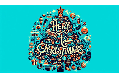 Holiday tree with playful fonts