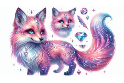 Holographic Fox Pink Fur