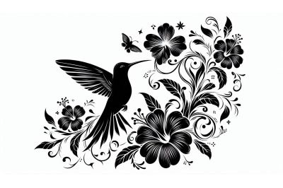 Hummingbird, floral happiness
