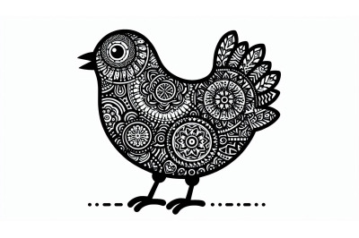Kaleidoscope chick with patterns