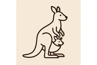 Kangaroo With Joey