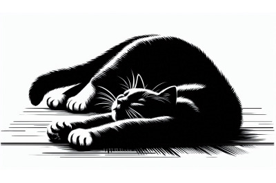 Lazy Cat Monochrome
